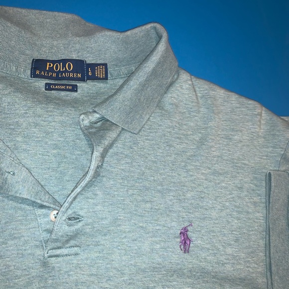 Polo Ralph Lauren Other - Polo Ralph Lauren teal/ purple polo size L. GUC!